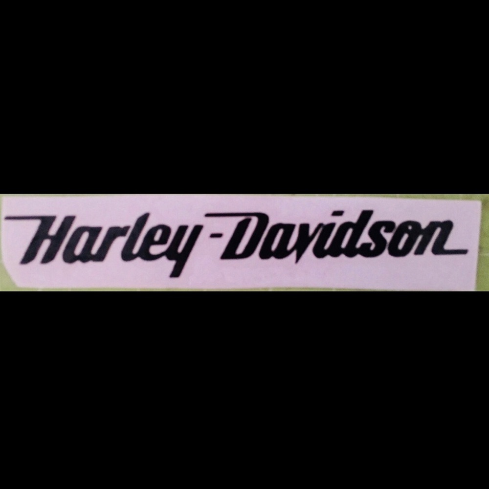 Harley white 7 inch x 1 inch vinyl decal